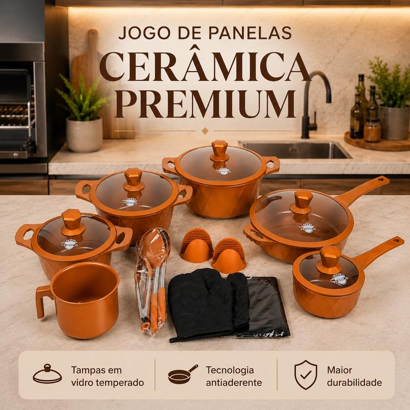 Jogo de Panelas Mônaco Platinum Cerâmica Premium — destaques do produto